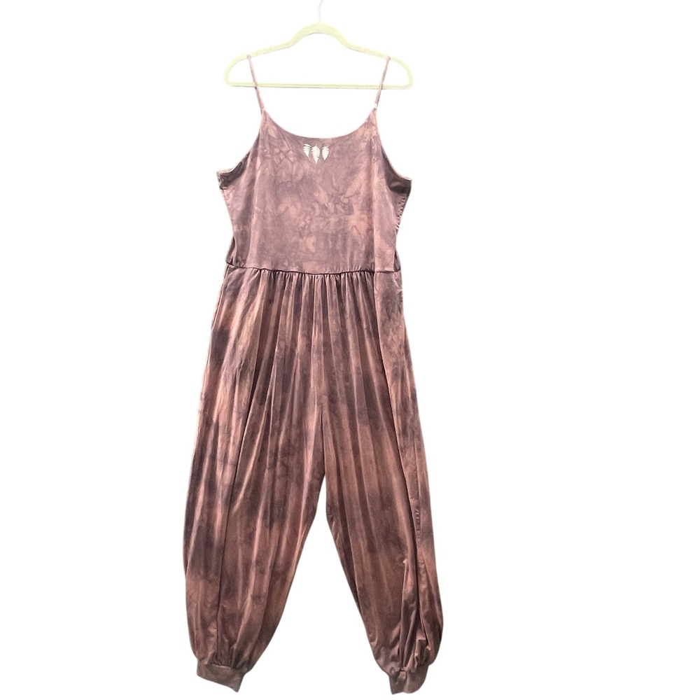 Purusha People Jumpsuit Womens 3X Pink Tie Dye Sleeveless Cami Jersey